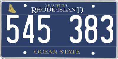 RI license plate 545383