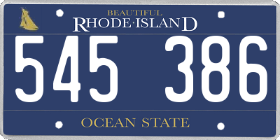 RI license plate 545386