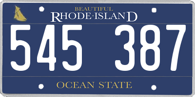 RI license plate 545387