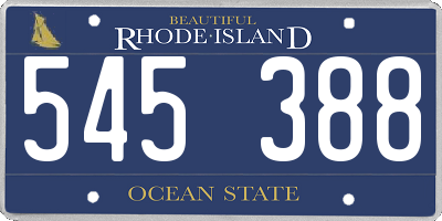 RI license plate 545388