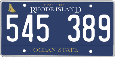 RI license plate 545389