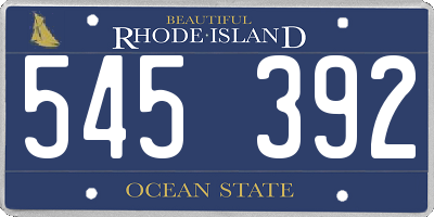 RI license plate 545392