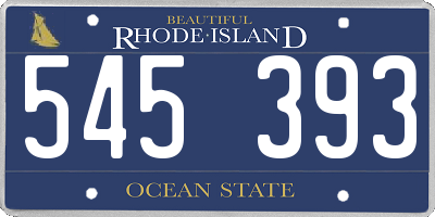 RI license plate 545393