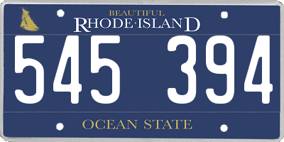 RI license plate 545394
