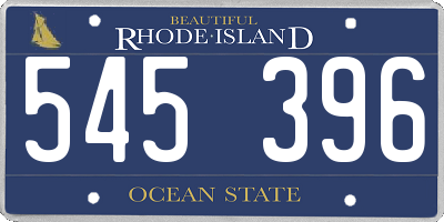 RI license plate 545396