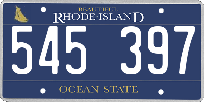 RI license plate 545397