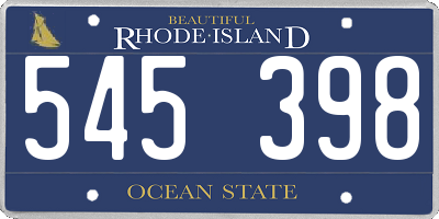 RI license plate 545398