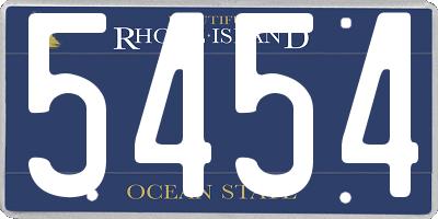 RI license plate 5454