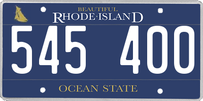 RI license plate 545400