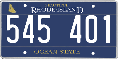 RI license plate 545401