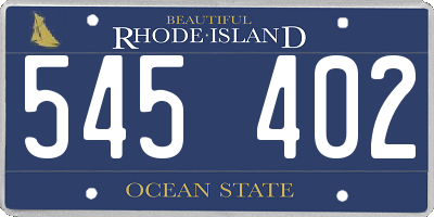 RI license plate 545402