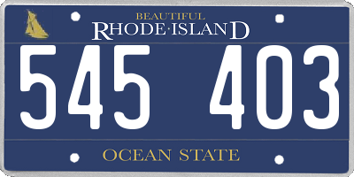 RI license plate 545403