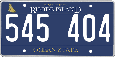 RI license plate 545404