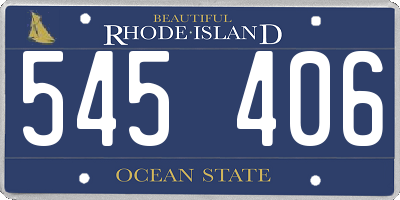 RI license plate 545406
