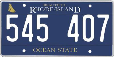 RI license plate 545407