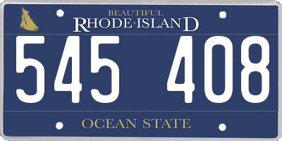 RI license plate 545408