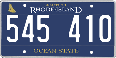 RI license plate 545410