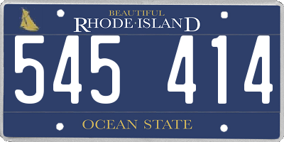 RI license plate 545414