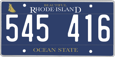 RI license plate 545416