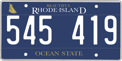 RI license plate 545419