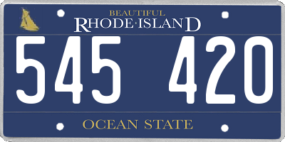 RI license plate 545420