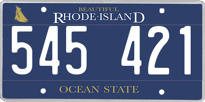 RI license plate 545421