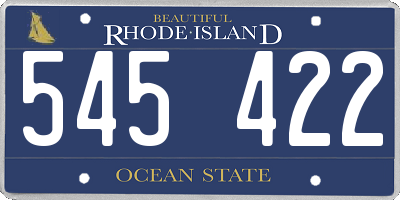 RI license plate 545422
