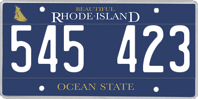 RI license plate 545423