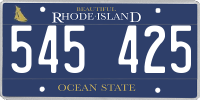 RI license plate 545425