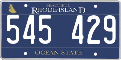 RI license plate 545429