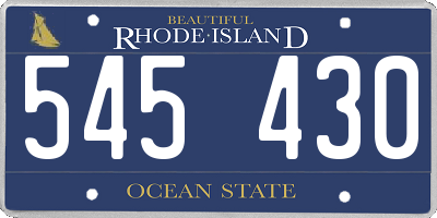 RI license plate 545430