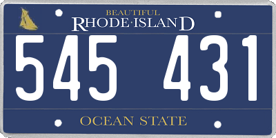 RI license plate 545431