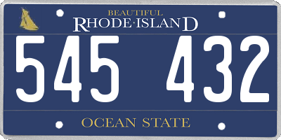 RI license plate 545432