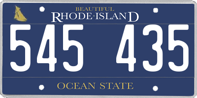 RI license plate 545435