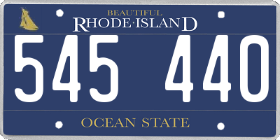RI license plate 545440