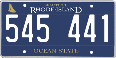 RI license plate 545441