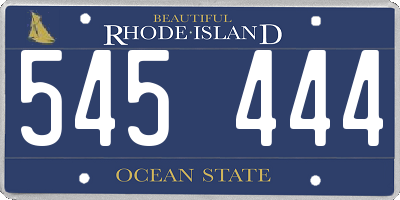 RI license plate 545444