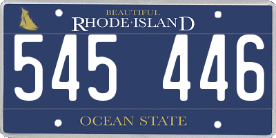 RI license plate 545446