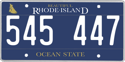 RI license plate 545447