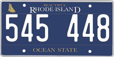 RI license plate 545448