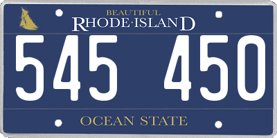 RI license plate 545450
