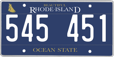 RI license plate 545451