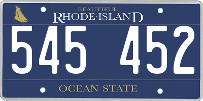 RI license plate 545452
