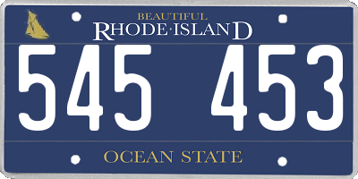 RI license plate 545453