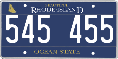 RI license plate 545455