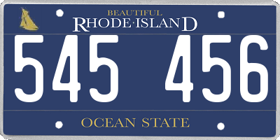 RI license plate 545456