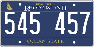 RI license plate 545457