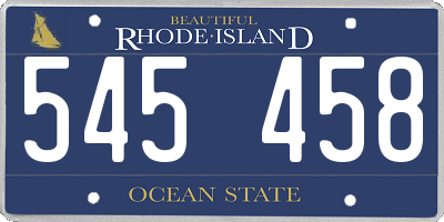 RI license plate 545458
