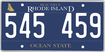 RI license plate 545459