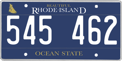 RI license plate 545462